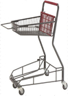 Metal cinzento 2 - trole da compra da cesta do supermercado da série anticolisão com as 4 rodas do plutônio
