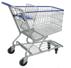 O supermercado resistente Carts a revelação dos cestos de compras do fio nas rodas