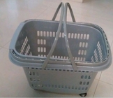 Cesta plástica do cesto de compras/mantimento de mão do rolamento empilhável com rodas