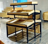 Cremalheira de exposição de madeira do metal dobrável de 3 séries para a loja varejo ISO9001